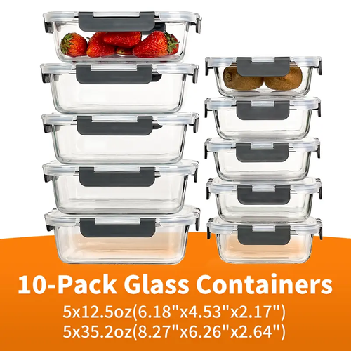 20-Container Airtight Glass Food Storage System – 40-Piece Smart Meal Prep Set