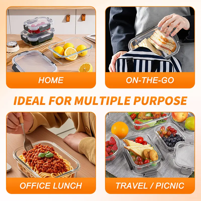 20-Container Airtight Glass Food Storage System – 40-Piece Smart Meal Prep Set