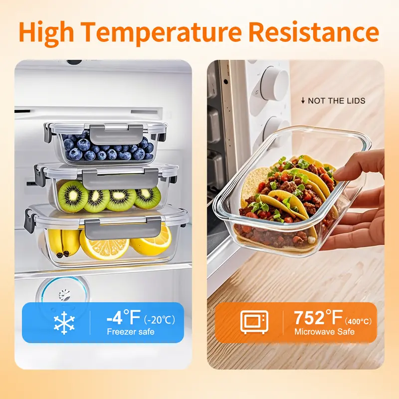 20-Container Airtight Glass Food Storage System – 40-Piece Smart Meal Prep Set