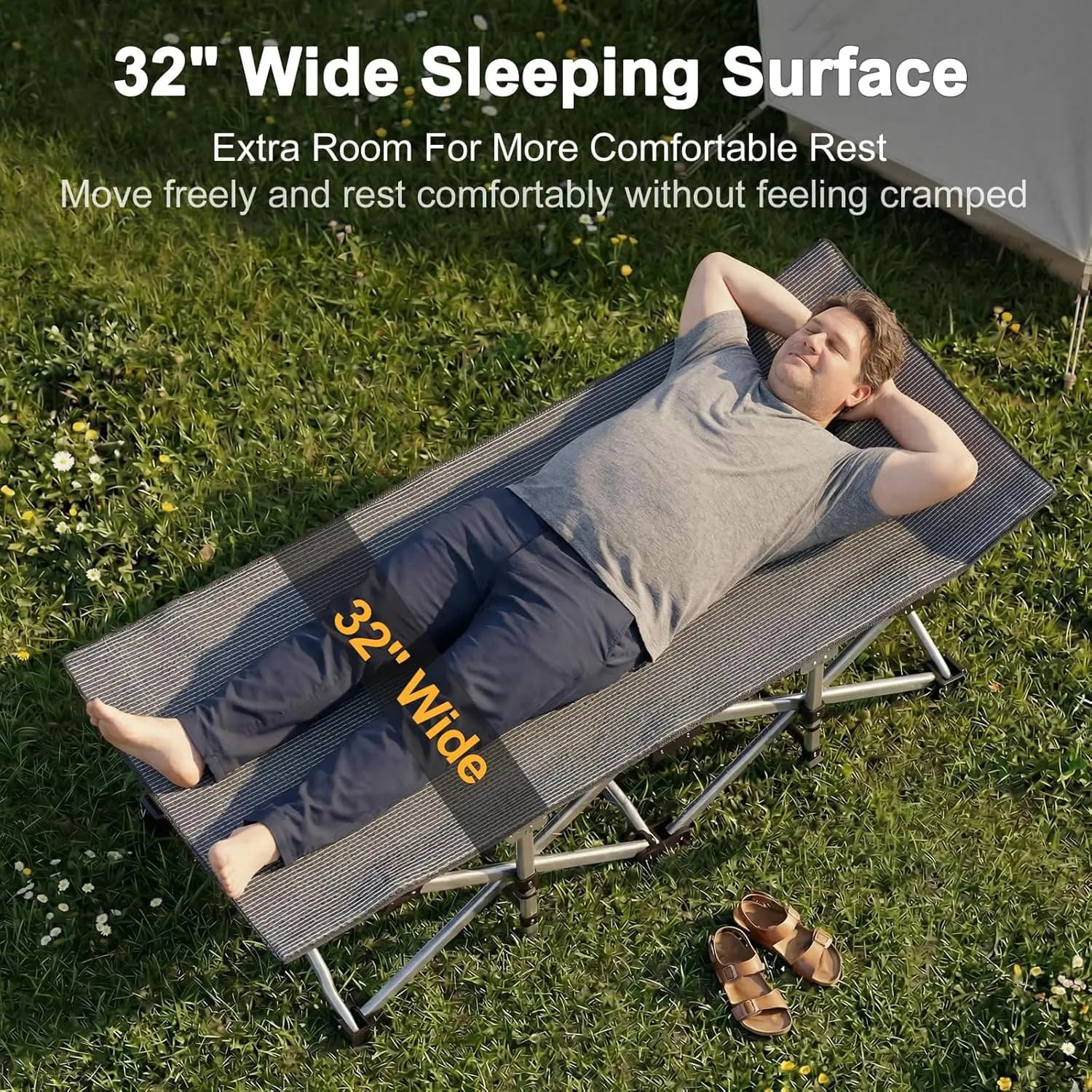 Buy 1 Get 1 Free – 2-Pack XXL All-Terrain Camping Cots with 4-Inch Dual-Season Mattresses