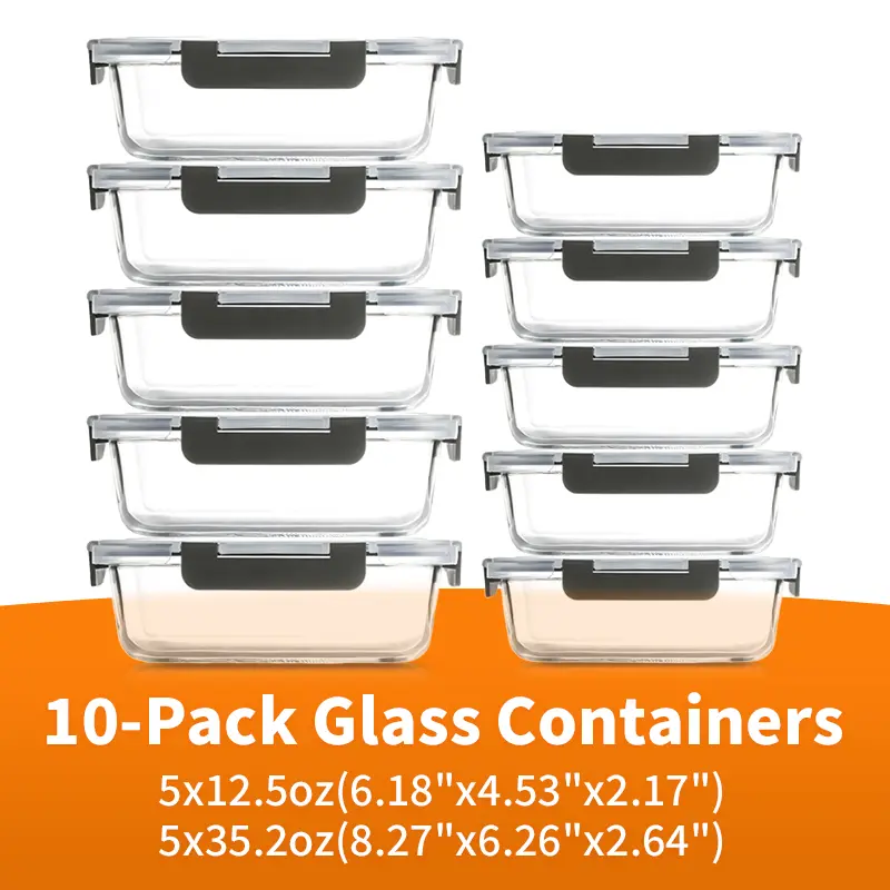 20-Container Airtight Glass Food Storage System – 40-Piece Smart Meal Prep Set