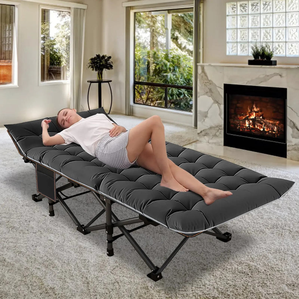 Buy 1 Get 1 Free – 2-Pack XXL All-Terrain Camping Cots with 4-Inch Dual-Season Mattresses