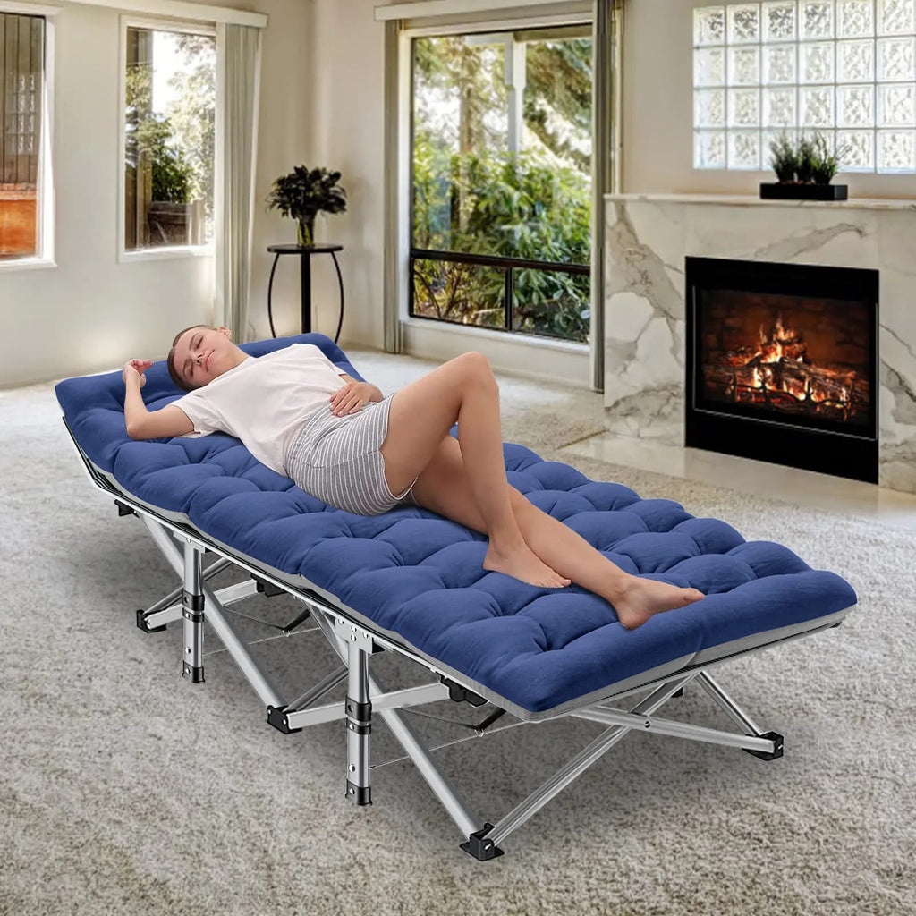 Buy 1 Get 1 Free – 2-Pack XXL All-Terrain Camping Cots with 4-Inch Dual-Season Mattresses