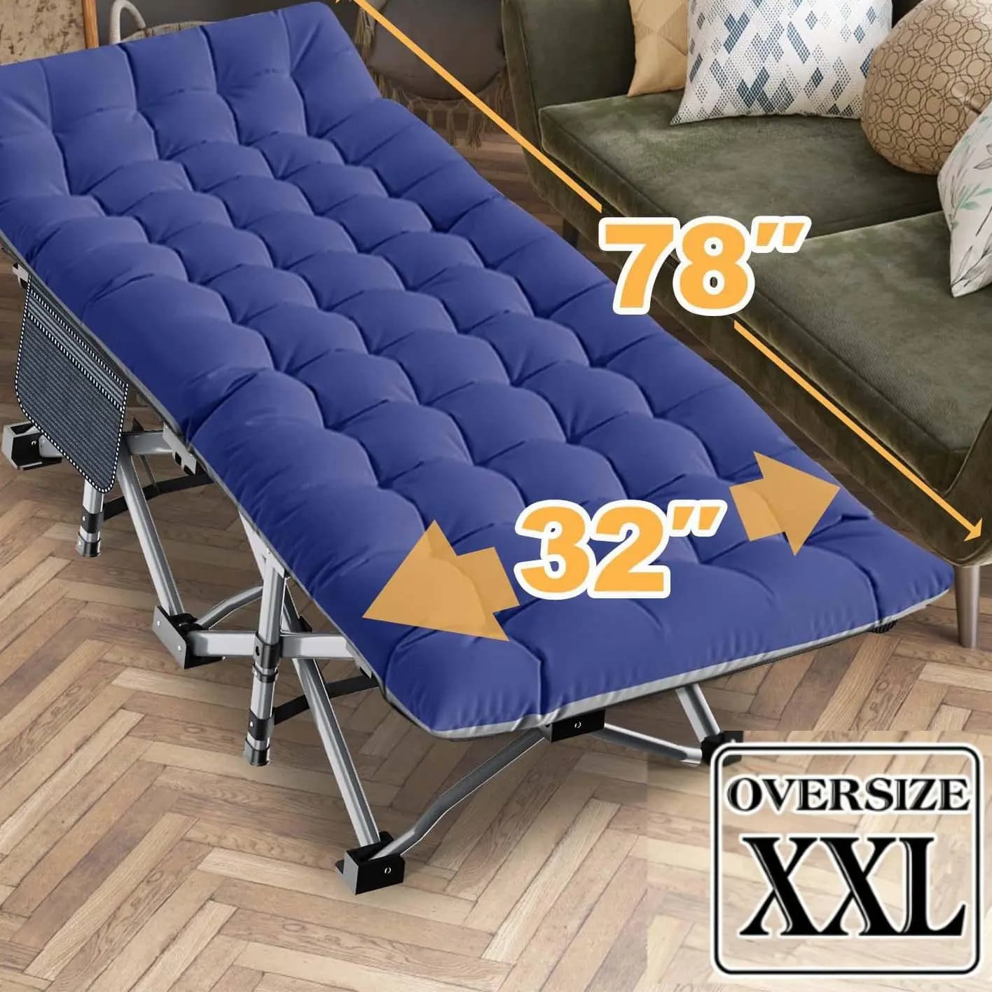 Buy 1 Get 1 Free – 2-Pack XXL All-Terrain Camping Cots with 4-Inch Dual-Season Mattresses