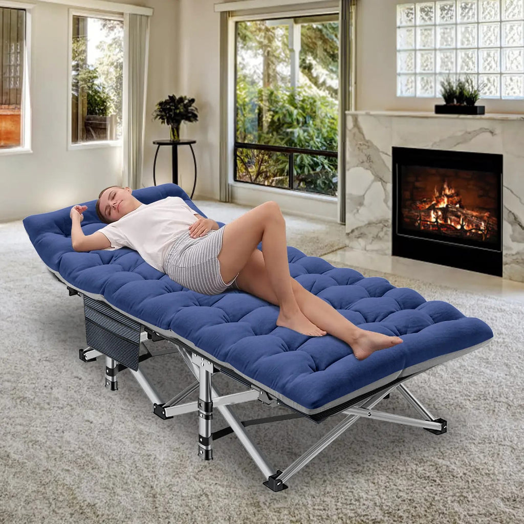 Buy 1 Get 1 Free – 2-Pack XXL All-Terrain Camping Cots with 4-Inch Dual-Season Mattresses