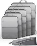 9Pcs Space Saving Compression Packing Cubes Polyester Travel Storage Organizer