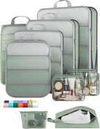 9Pcs Space Saving Compression Packing Cubes Polyester Travel Storage Organizer
