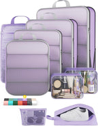 9Pcs Space Saving Compression Packing Cubes Polyester Travel Storage Organizer