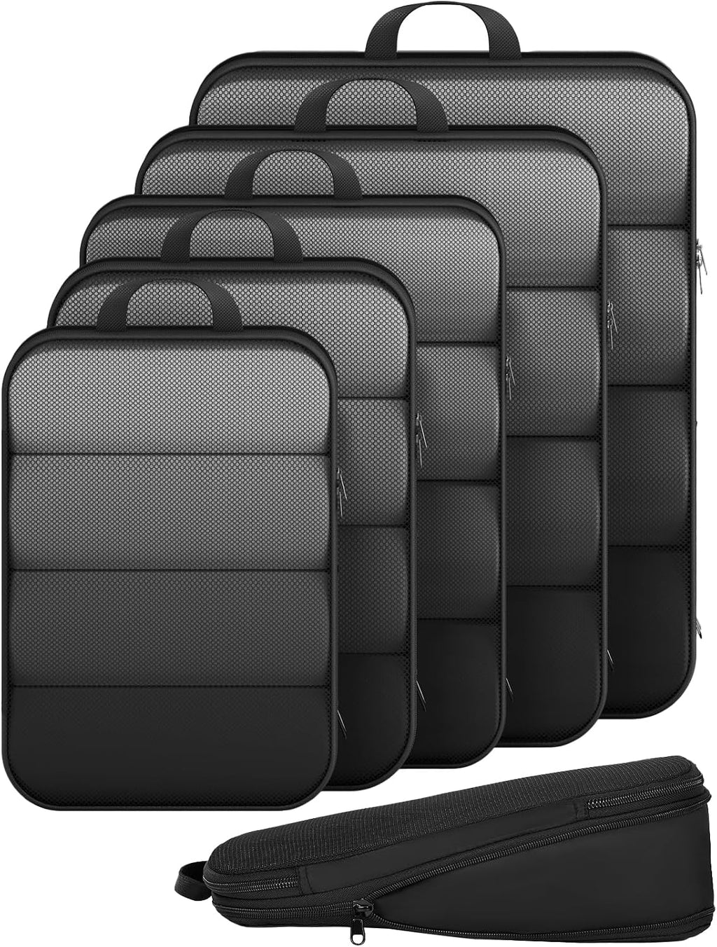 6Pcs Space Saving Compression Packing Cubes Polyester Travel Storage Organizer