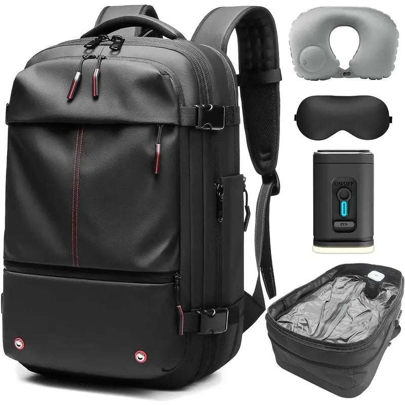 Vacuum Compression Travel Backpack 60L Large Capacity with One‑Click Electric Vacuum Pump TSA Anti‑Theft Lock